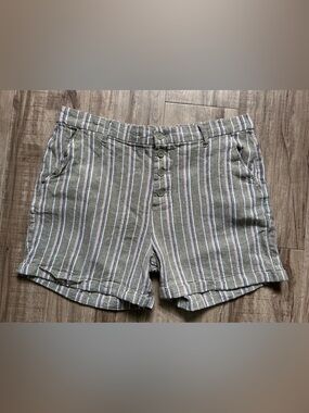 d. jeans Striped Linen Blend Shorts casual beachy neutral